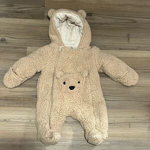 First Wish Infant Tan Bear Snowsuit